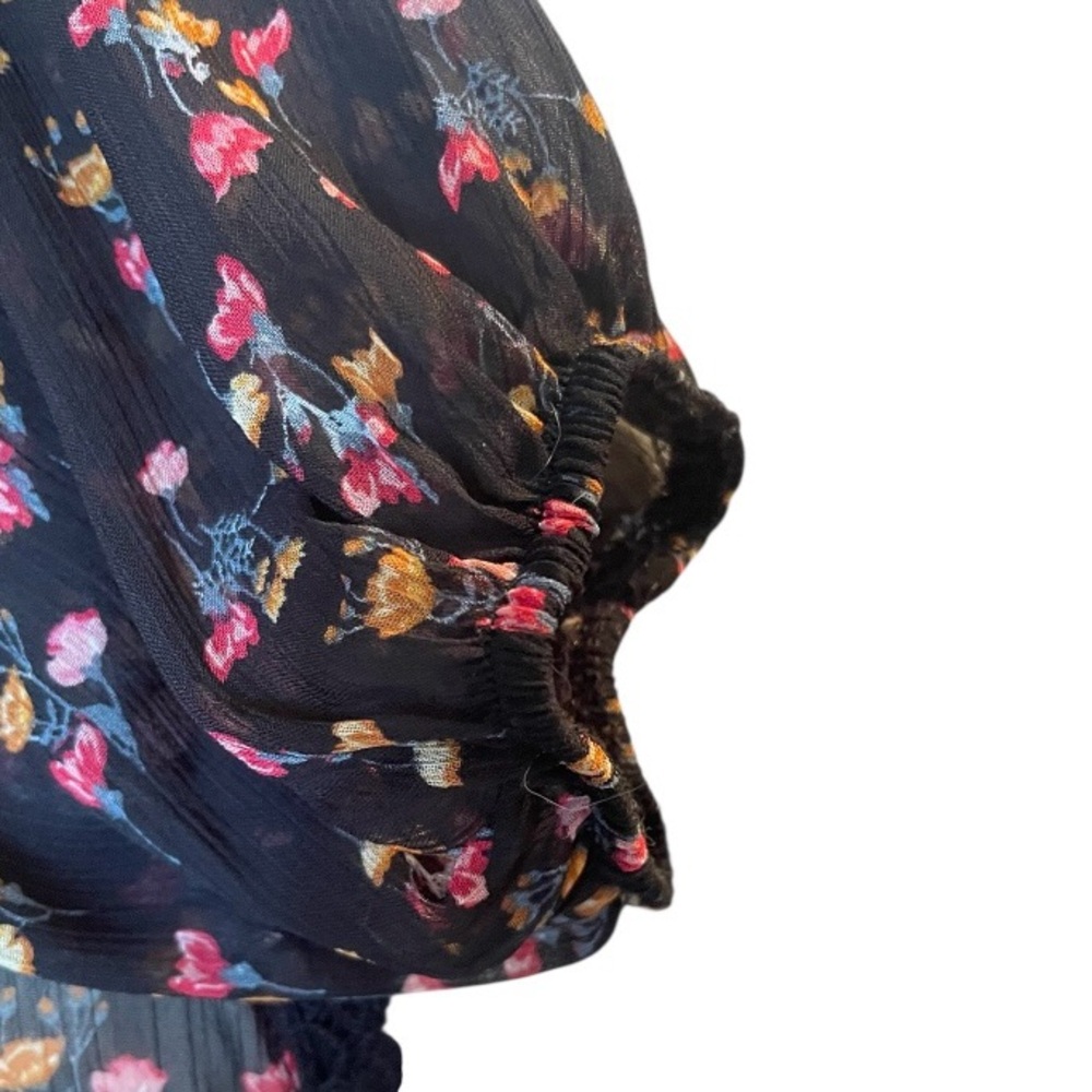 Xhilaration Black Floral Print Top Duster Sz S - Picture 4 of 6